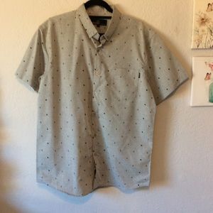 Molokai Surf Co. Men’s Gray Nautical  Anchors Button Up Shirt,Sz XL